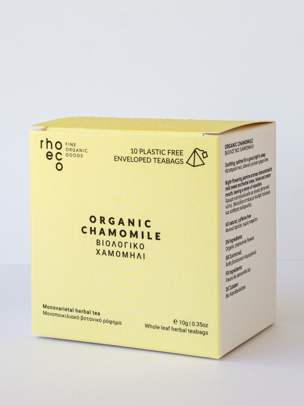 rhoeco chamomile herbal tea pyramid teabags