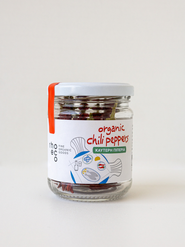 rhoeco greek organic chili peppers in jar