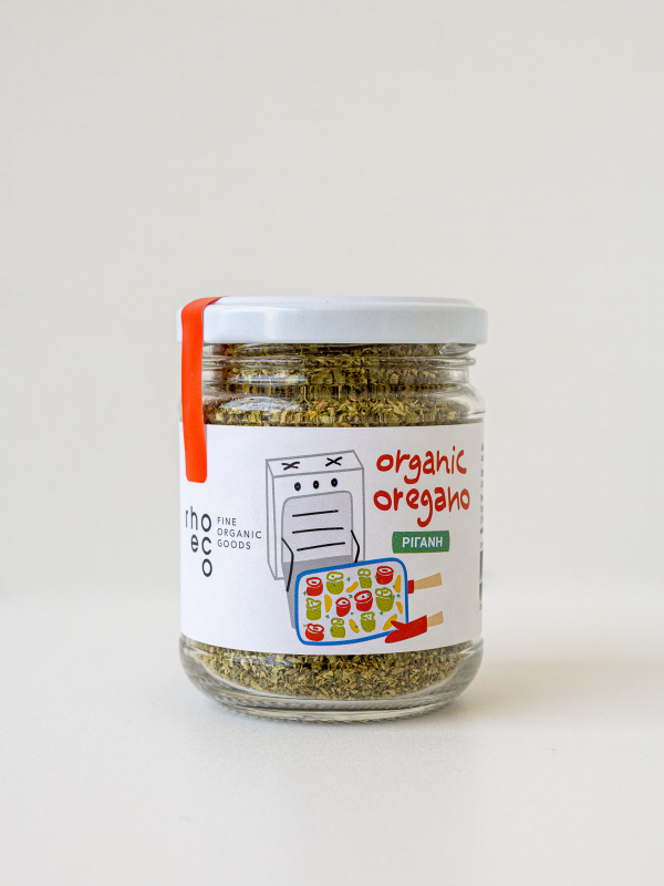 rhoeco greek organic oregano in jar