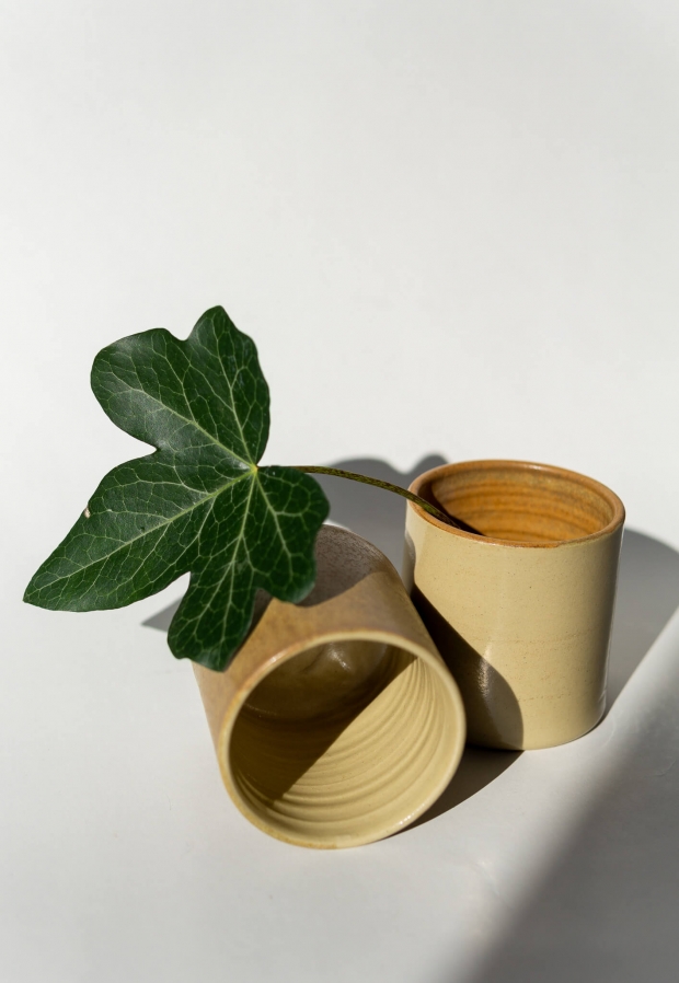rhoeco stoneware handleless cups [set of 2]